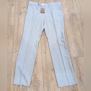 $1150 Mens Burberry Straight Leg Wool Trousers Pants Grey Taupe 56 US 40